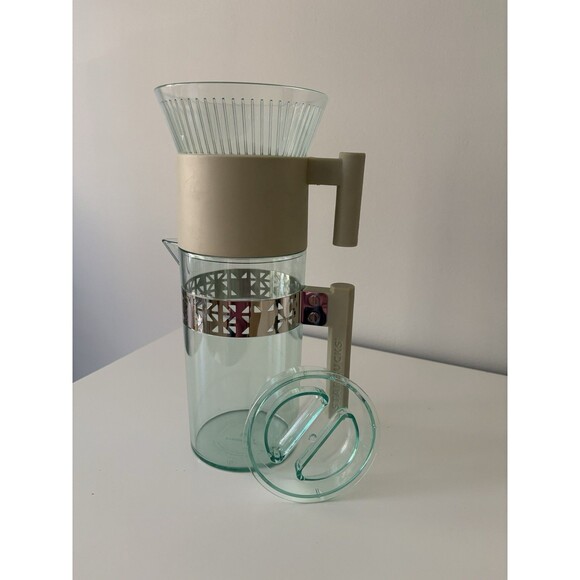 Starbucks Iced Coffee Pour Over Pitcher Green BPA Free 2013 Cone Pitcher Lid EUC - Picture 10 of 10